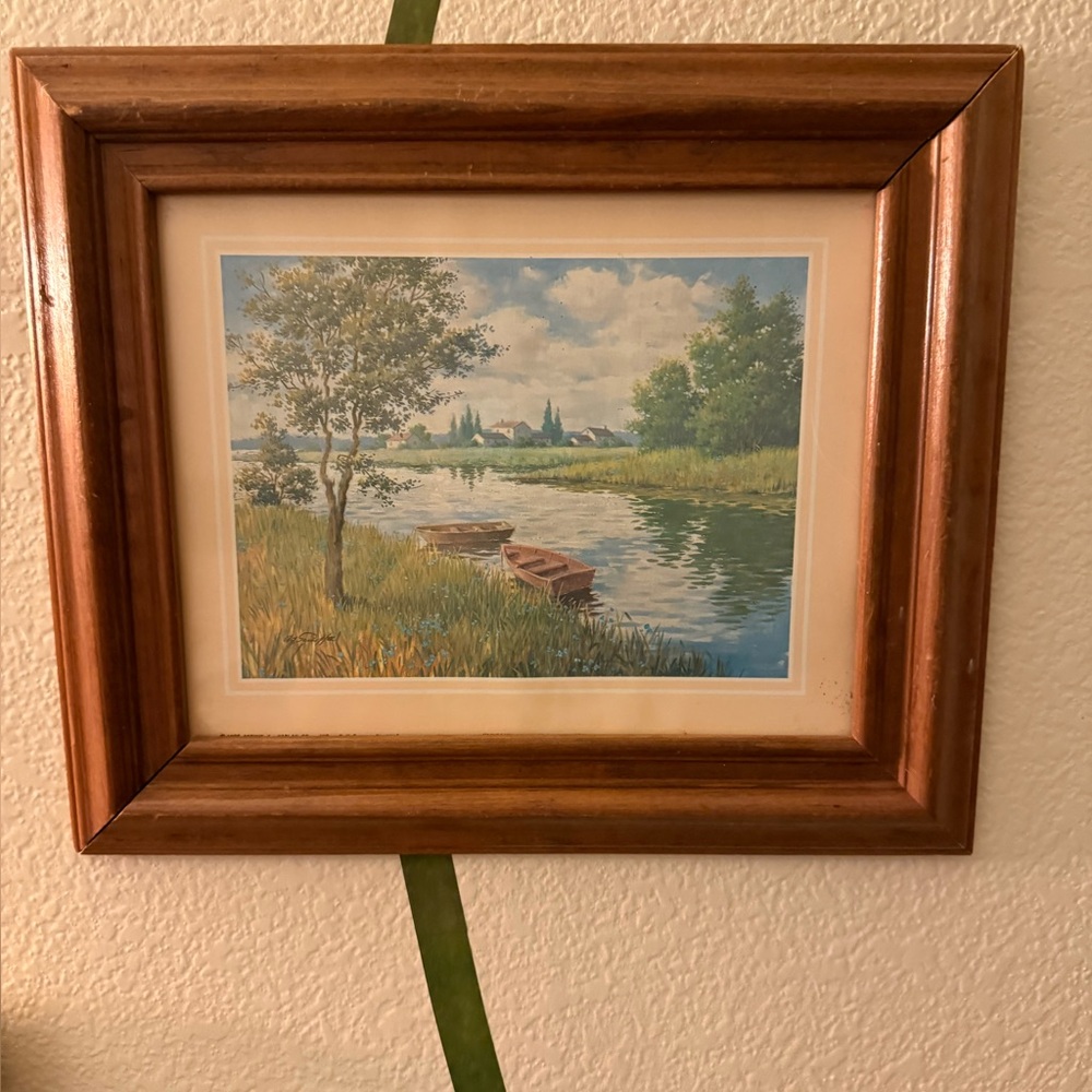 Arthur Sarnoff “ Bots at Rest “ Painting with Wooden Frame Litho